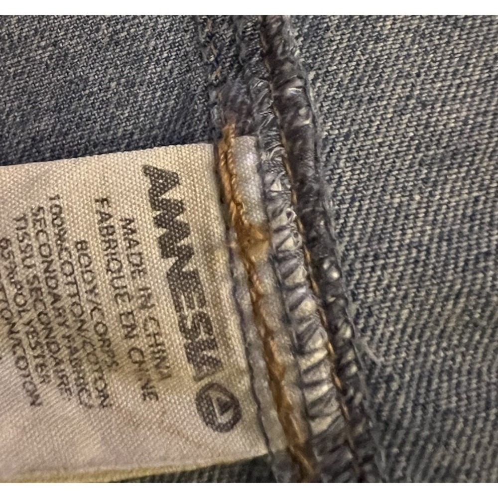 Amnesia Sweatshirt Denim Jacket Womens XL Blue Gray Jean Hoodie Button Vintage - Picture 11 of 12